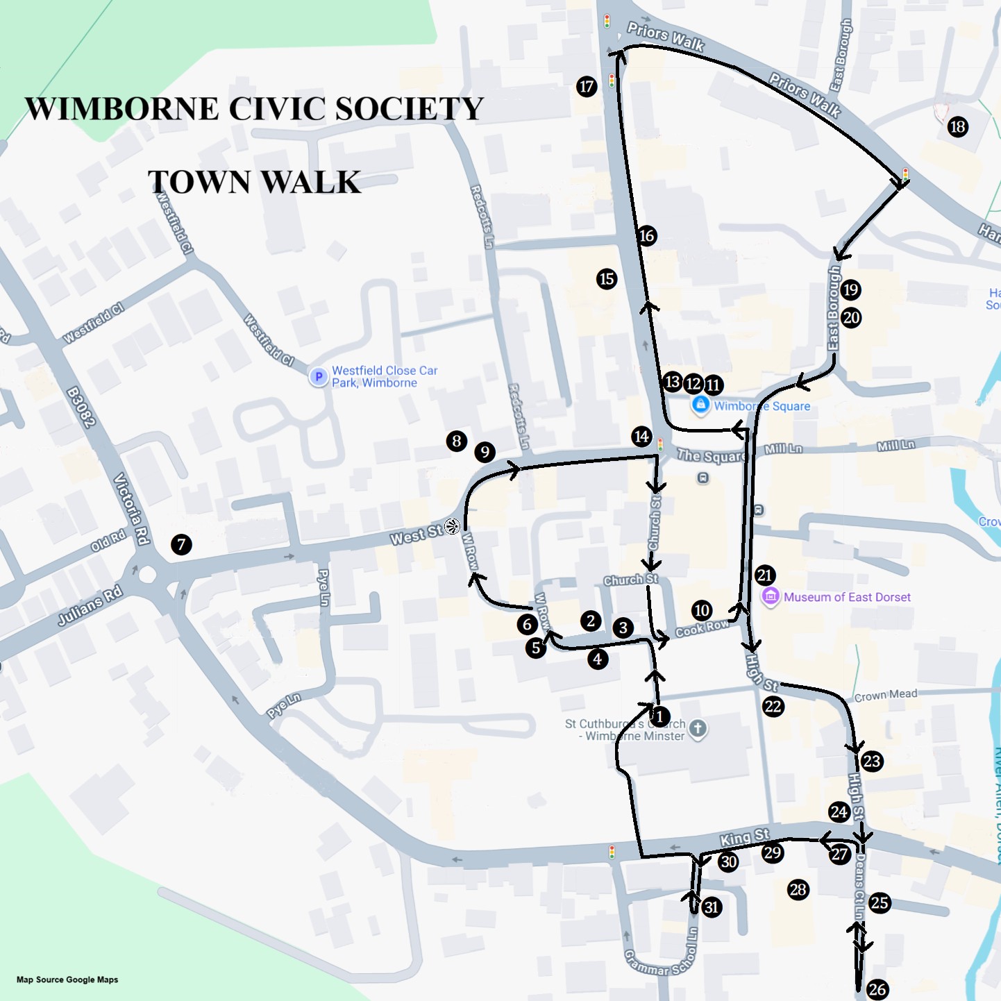 WCS Town Walk Map